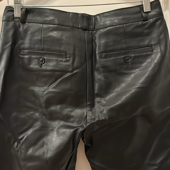 Banana Republic black vegan leather pants. 32 inches length. Petite Size 4 - Picture 3 of 3